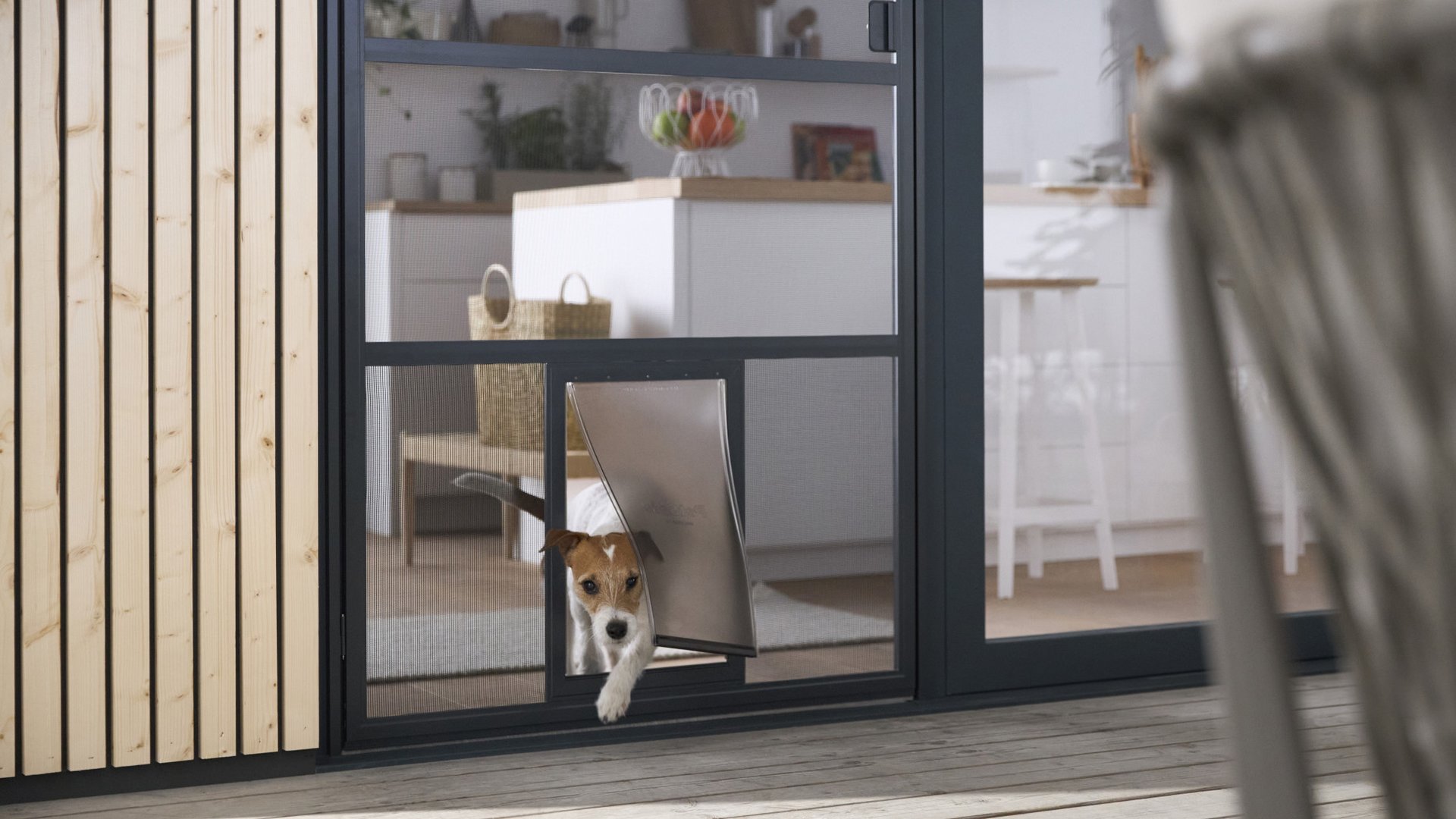 Fliegengitter und Insektenschutz mit Hundeklappe Fliegengitter und Insektenschutz mit Hundeklappe